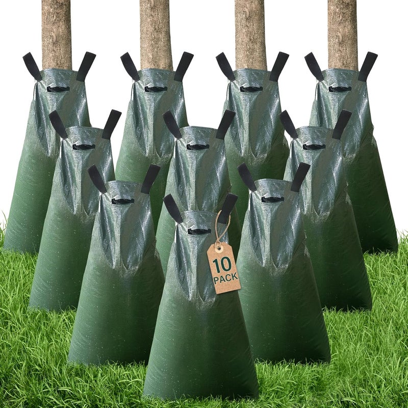 Toriexon 10 Pack Tree Watering Bags, 20 Gallon Slow Release Gator Bags for Trees, Durable PVC Tree Drip Irrigation Bags with Heavy Duty Zipper, Deep Root Targeting - Image 1